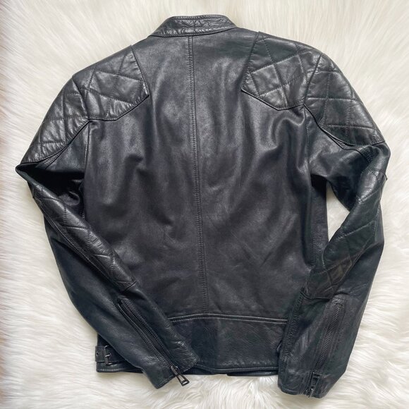 Belstaff Black Outlaw Beckham Waxed Italian Calf Leather Motorcycle Jacket - Picture 5 of 11